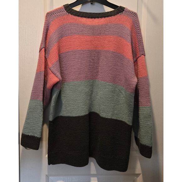 VTG Perry Ellis Portfolio 100% wool color block sweater sz M - Picture 2 of 3